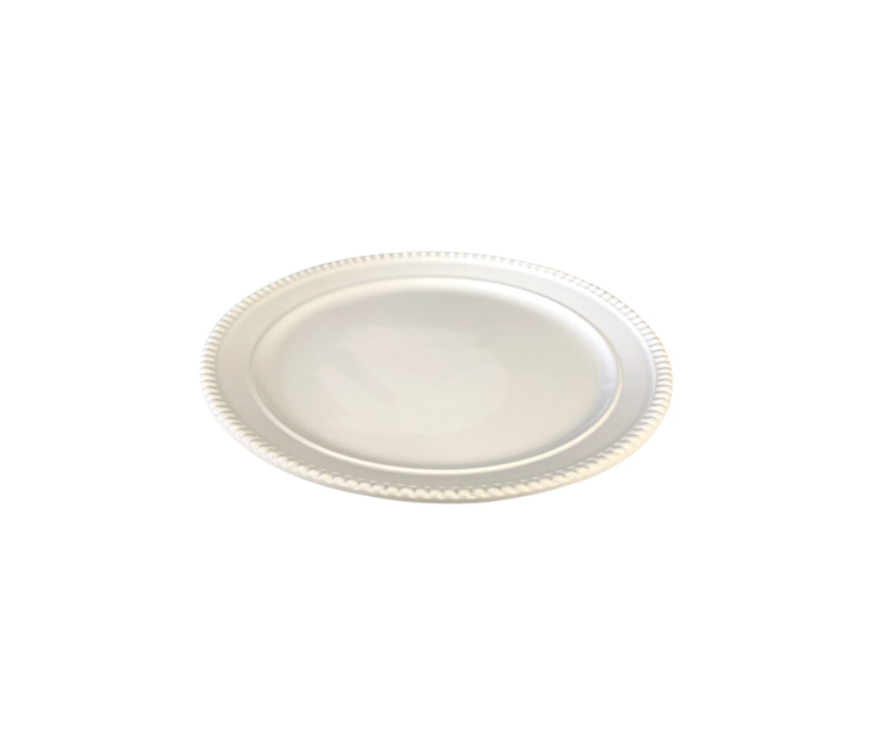 White Estate Beaded Chargers (Bone China, Portugal)