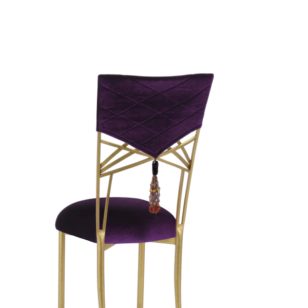 Chameleon Chair Back - Eggplant Velvet Tassel