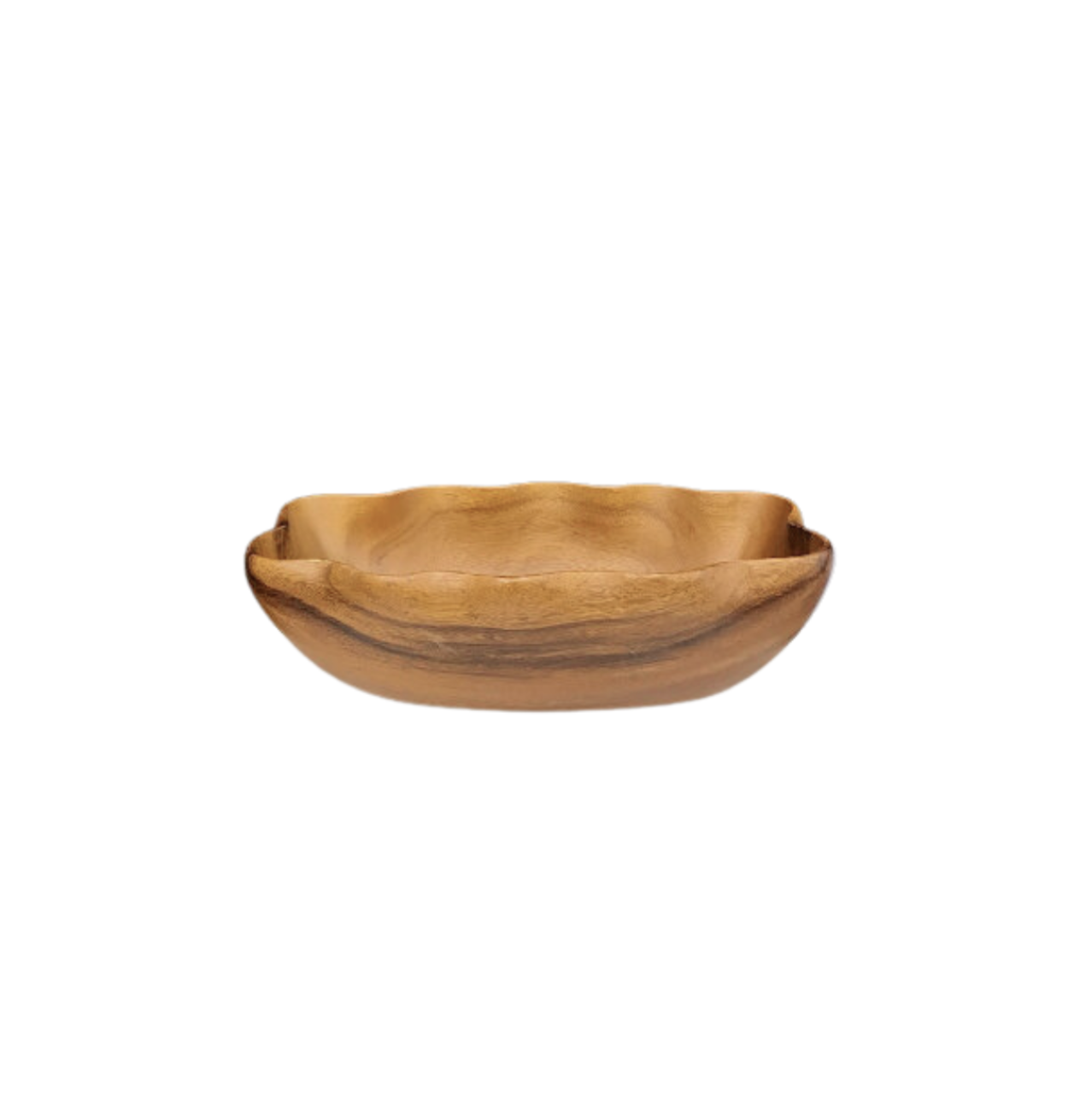Rectangular Flowered Monkey Pod Bowl