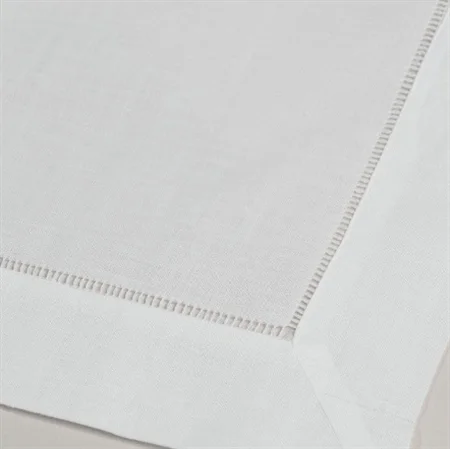 Hemstitch Runner - White