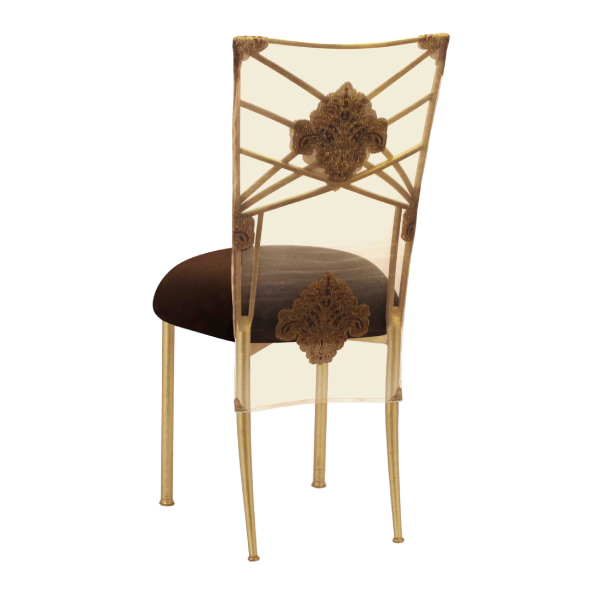 Organza Chair Back - Medallion Fanfare Chocolate Back.png