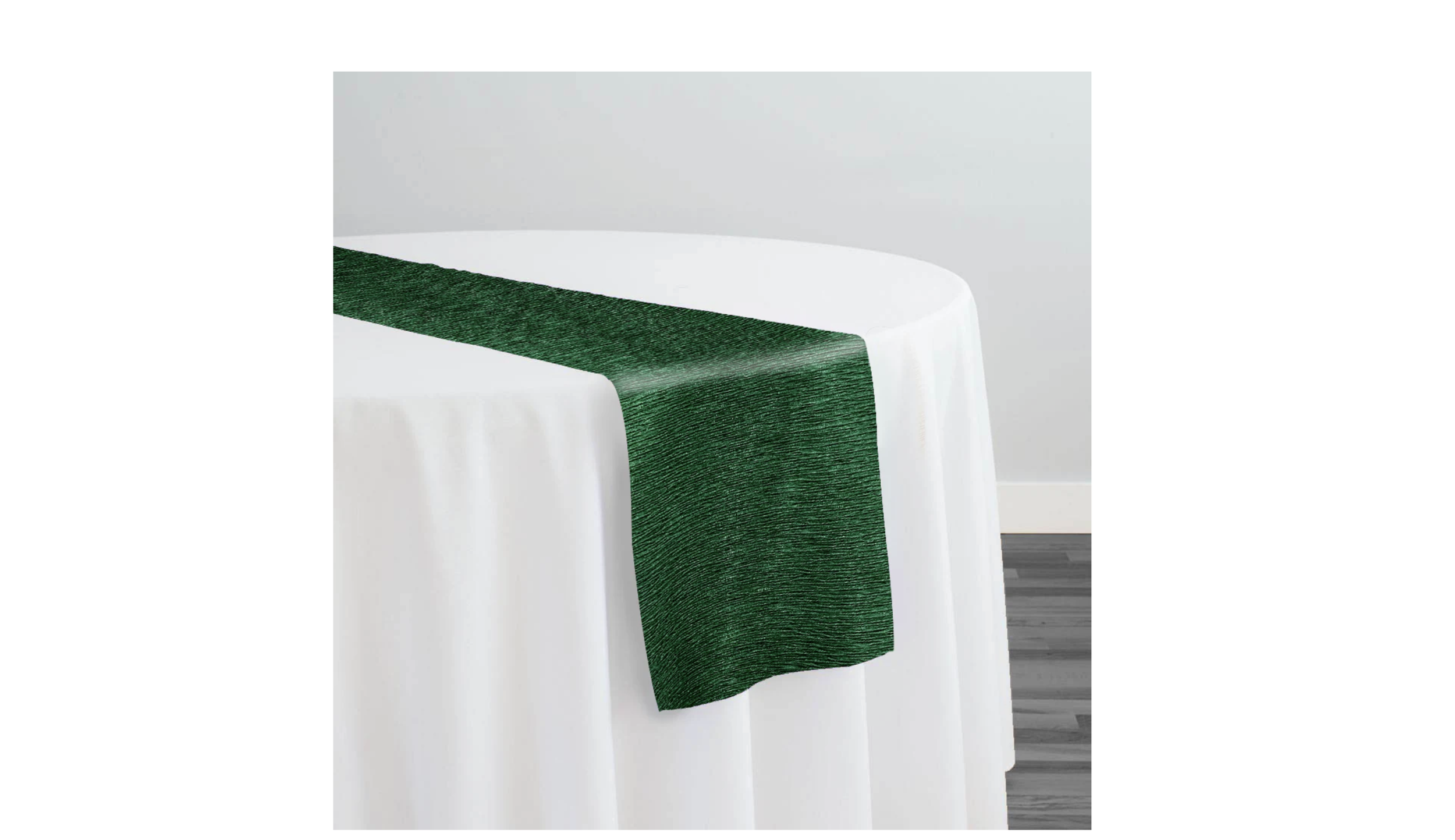 Bella Crepe Table Runner in Hunter Green