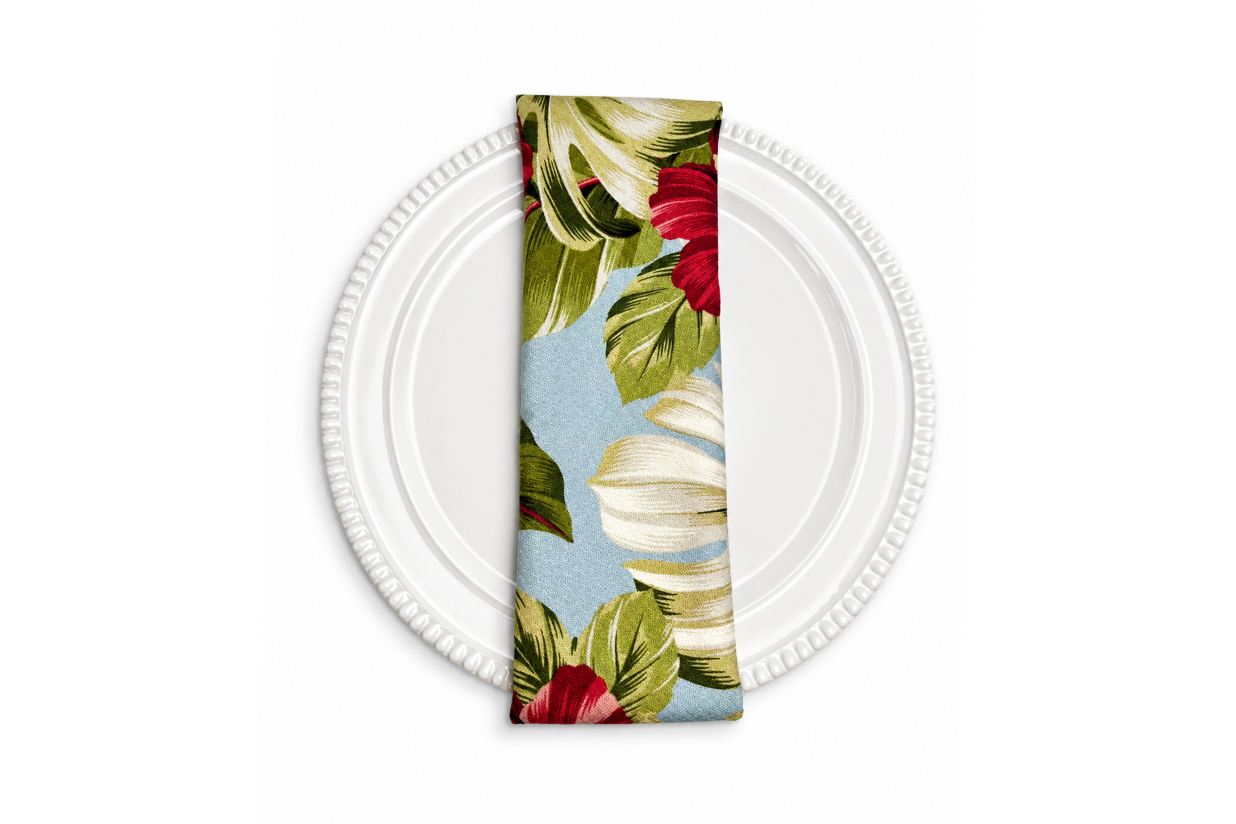 Bark Cloth Napkin - Powder Blue Hawaii Print