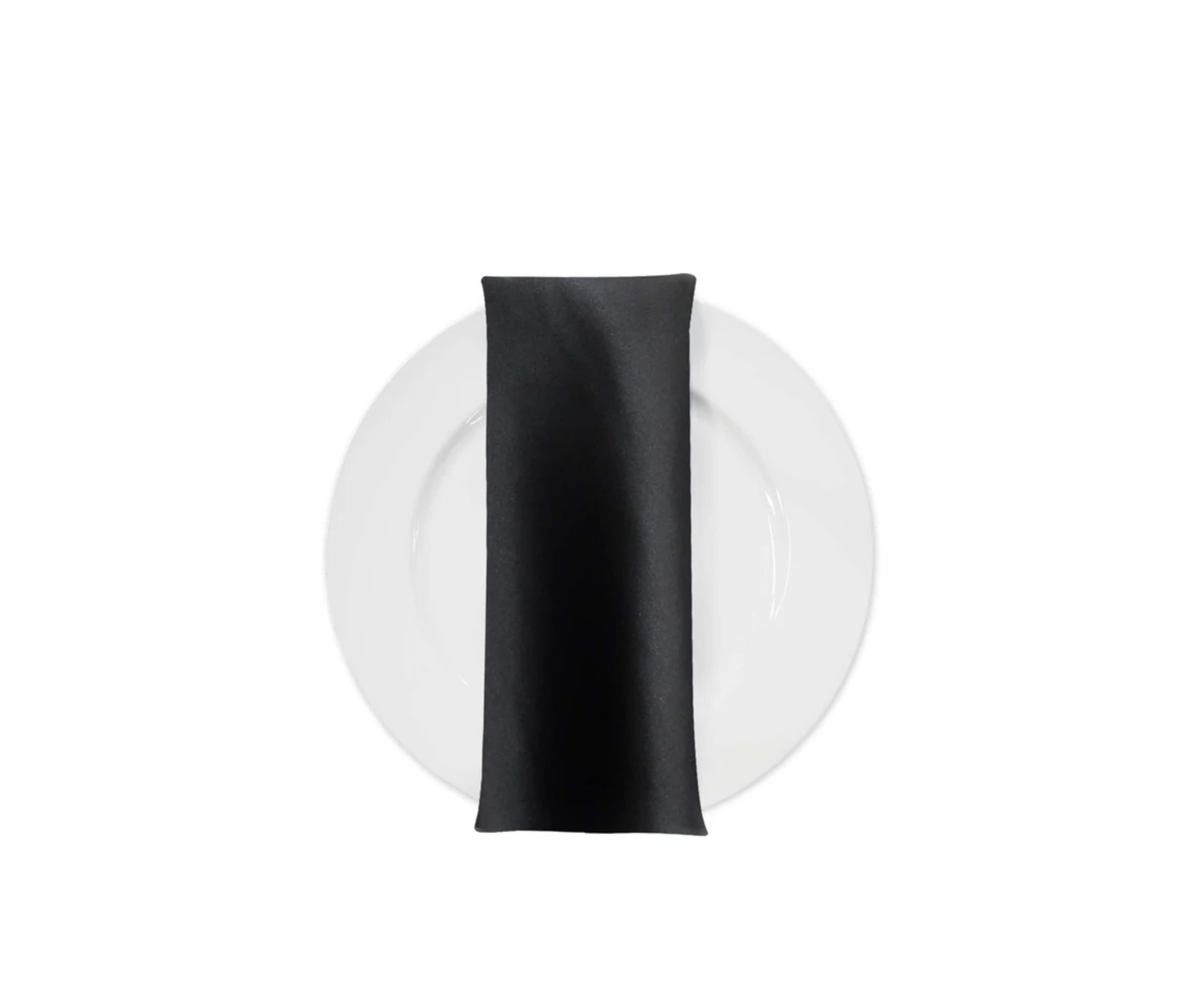 Napkin, Lamour (Dull) Satin in Black