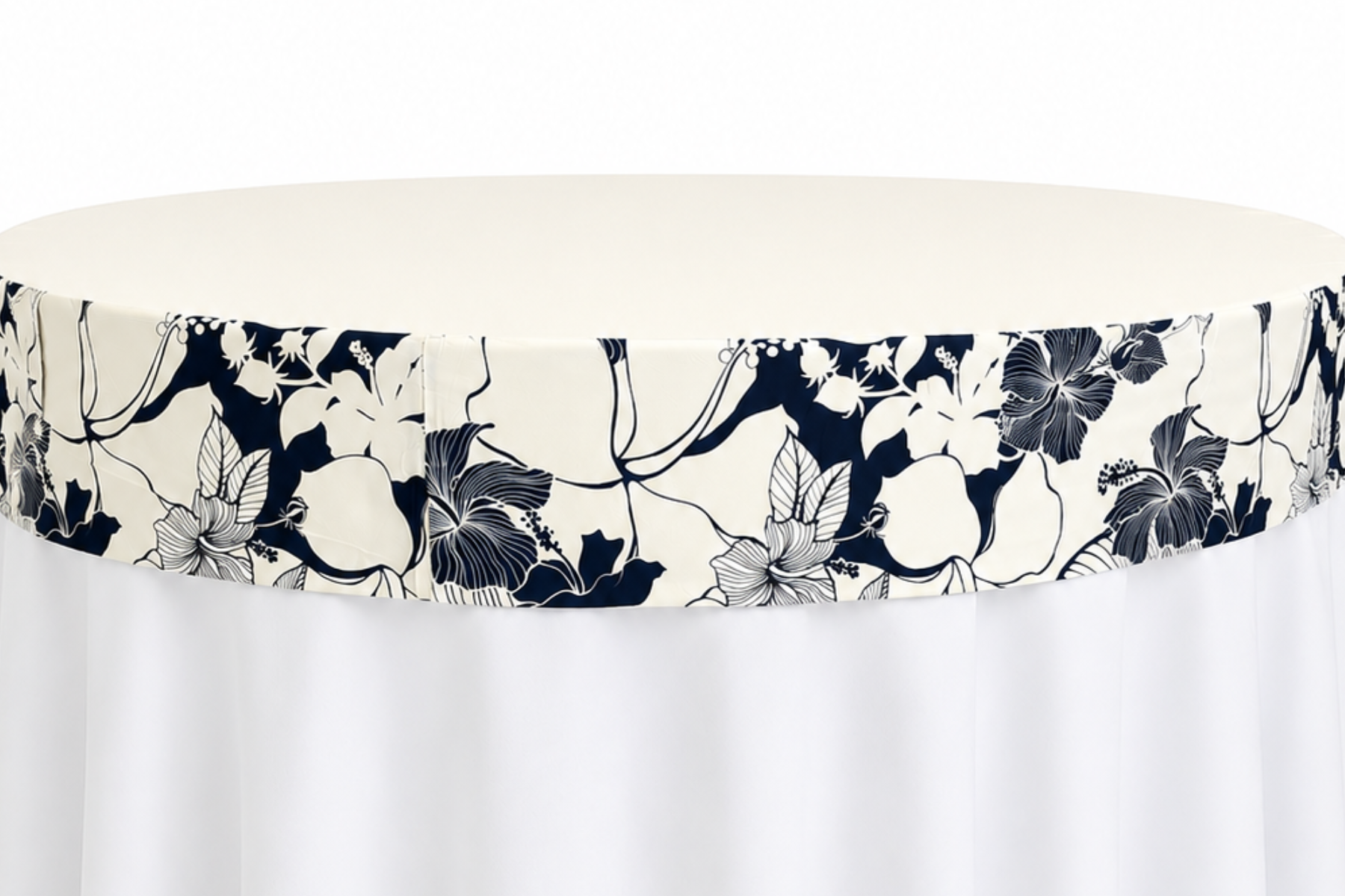 Hawaiian Print - Ivory with Blue Print