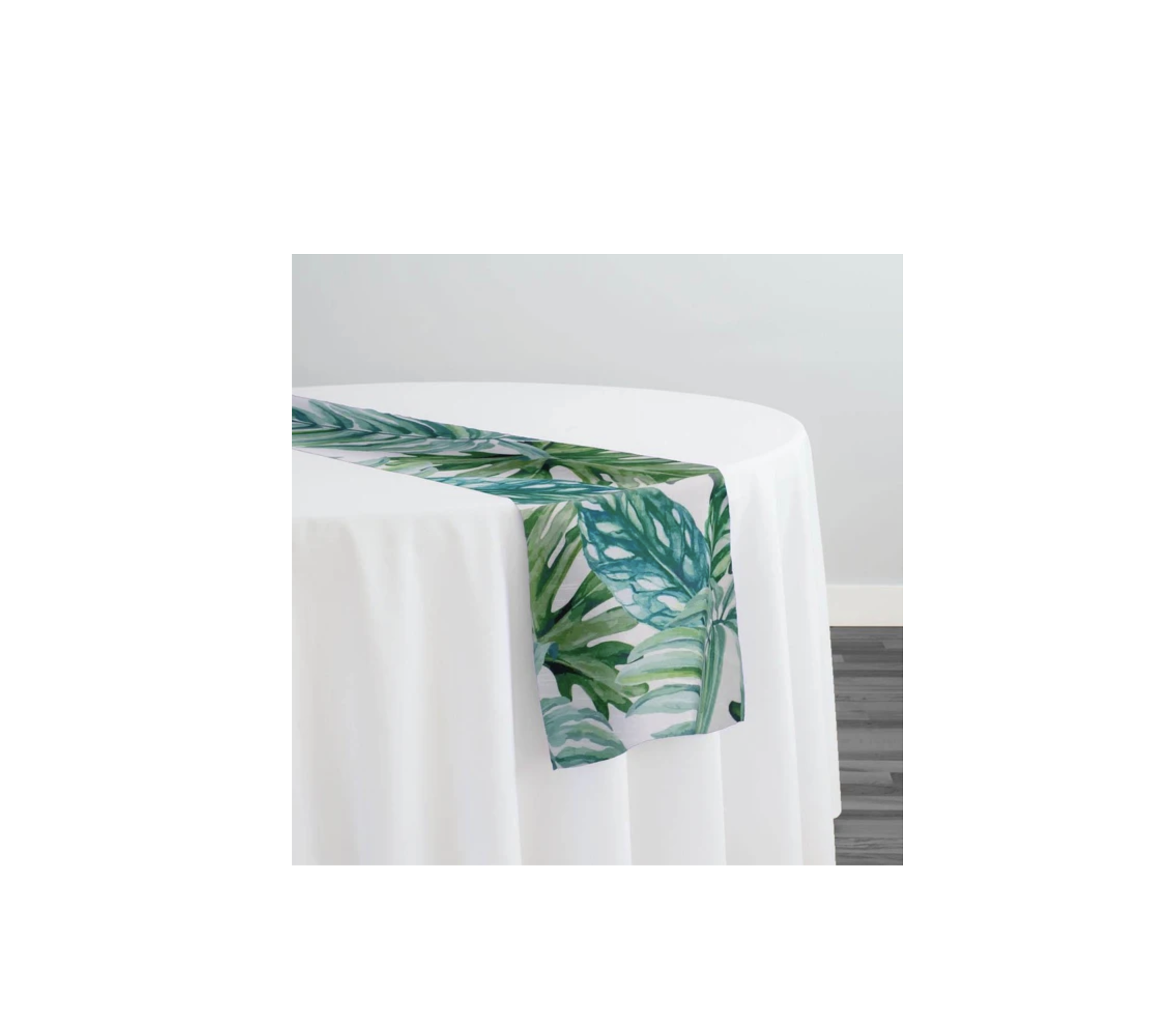 Runner, Tropical Print (Dupioni) in Green