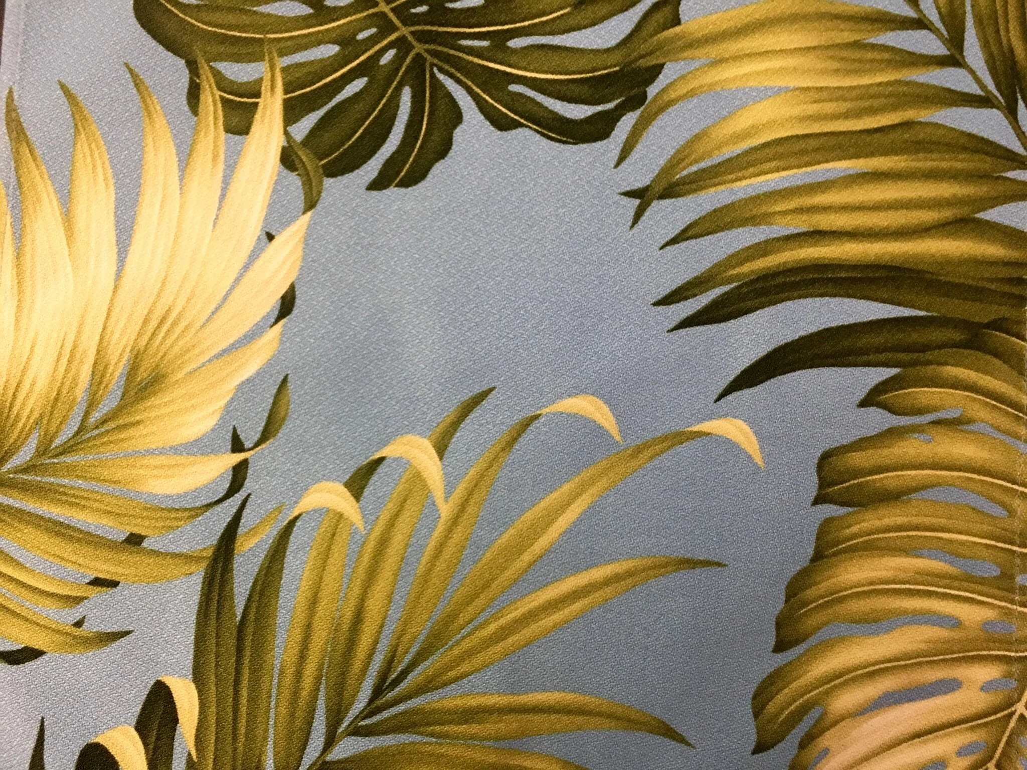 Bark Cloth Linen - Monstera Sky