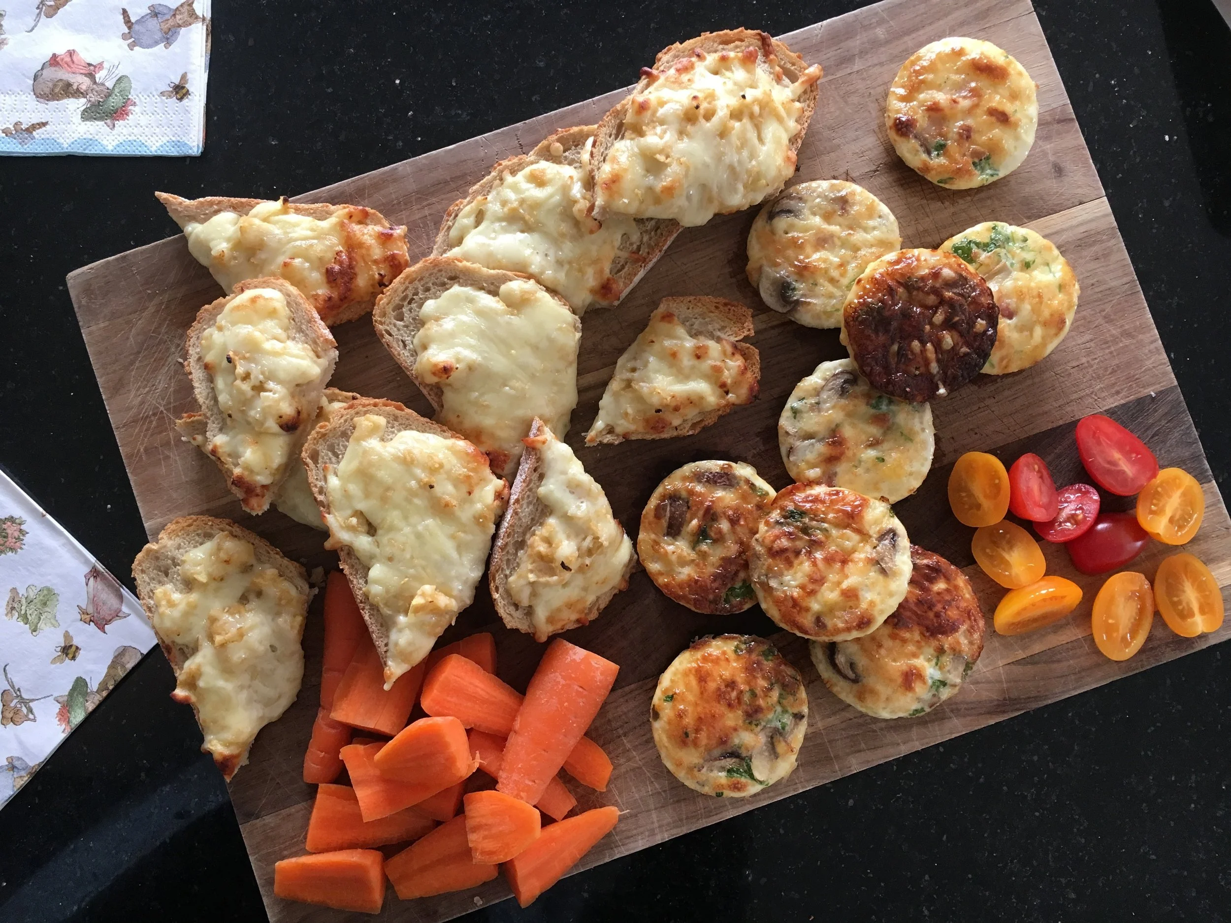 Playdate Platters : Crustless Quiches and Cheese & Apple Toasts