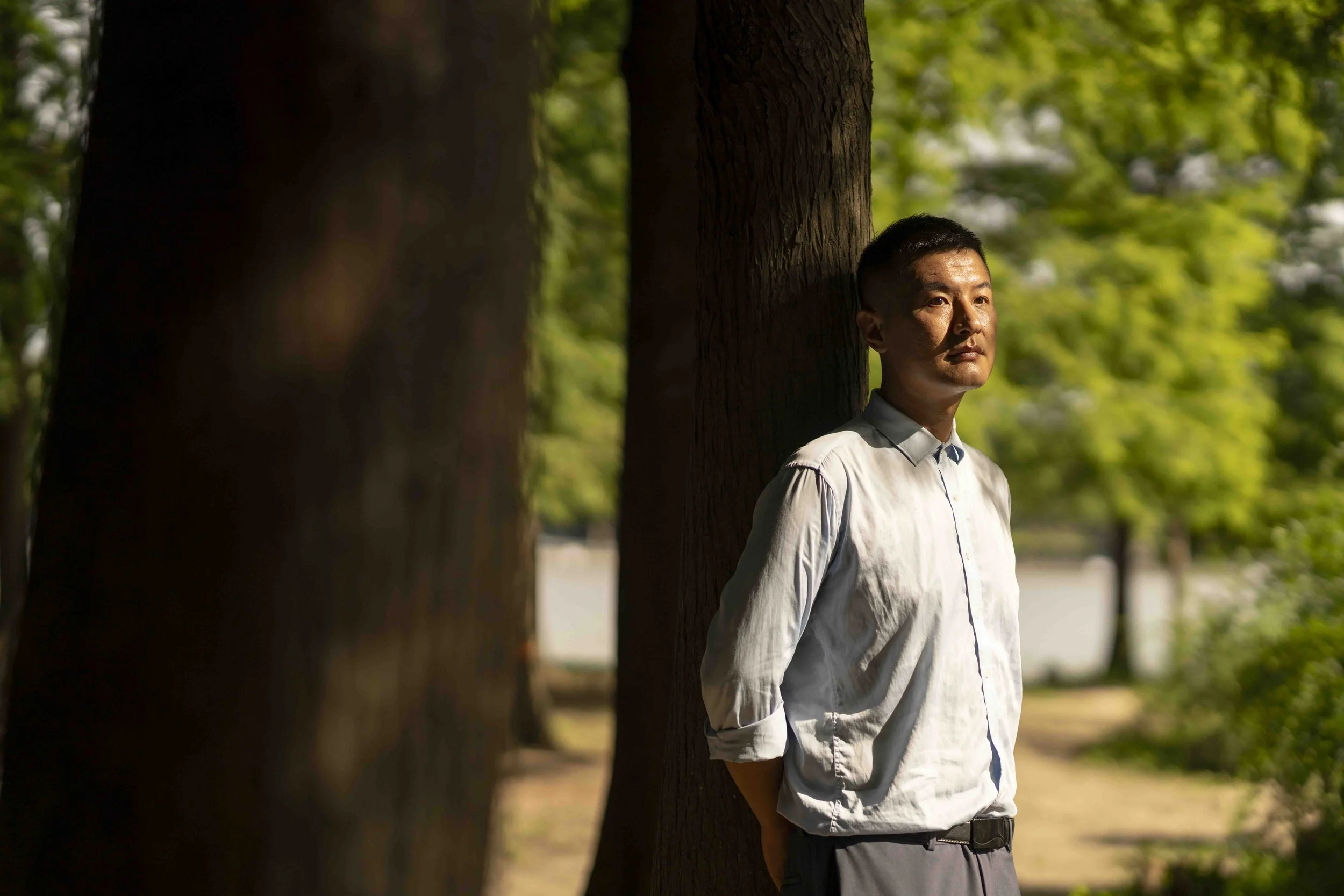 Xu Bochum, a scammer center survivor in Shanghai, China for the Washington Post