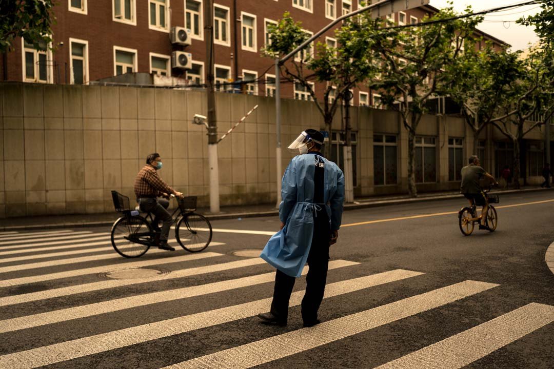  A policeman on a desert road on the last days of the lockdown in Shanghai, China. 