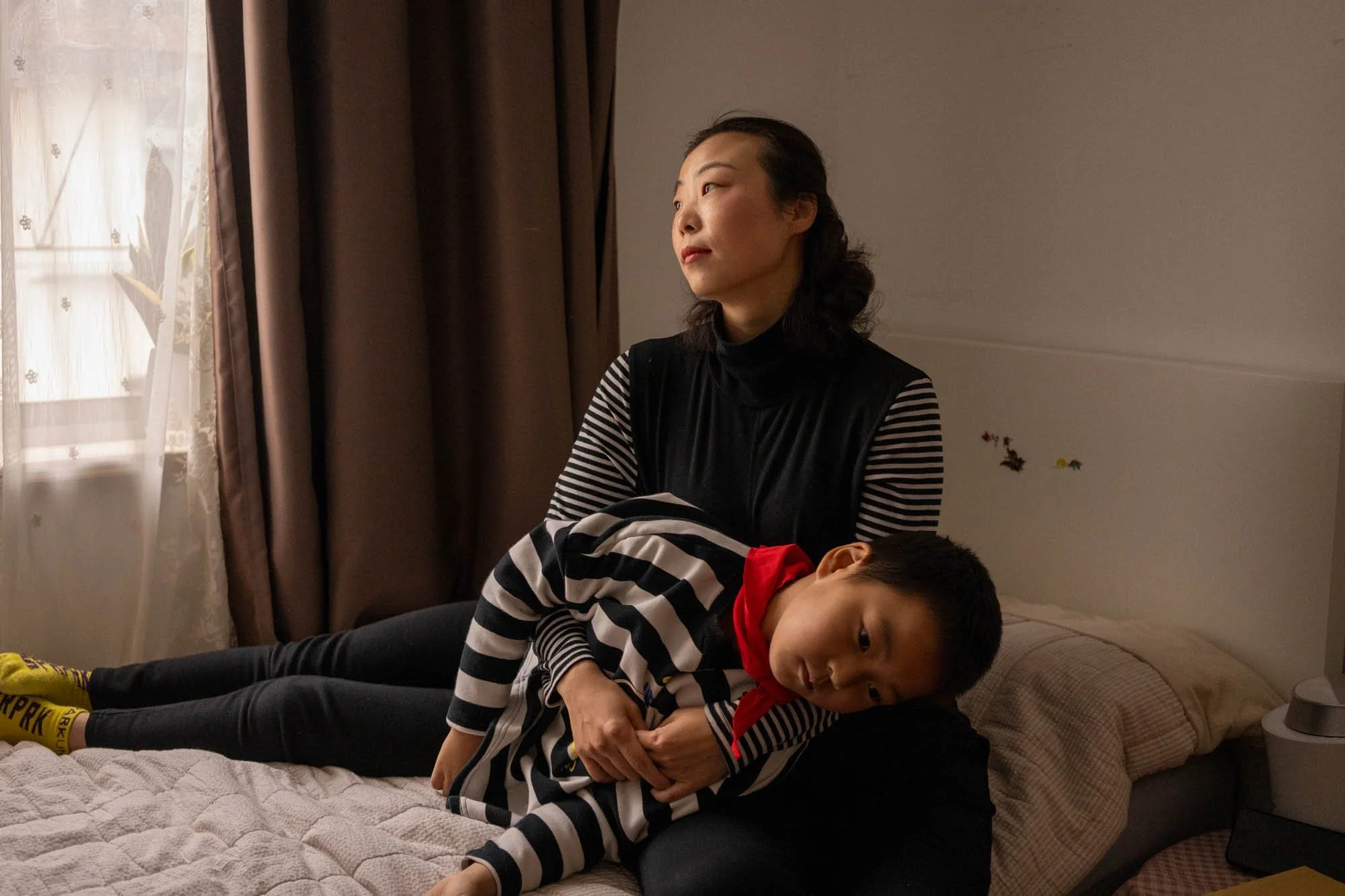 Portrait of single mom in Shanghai