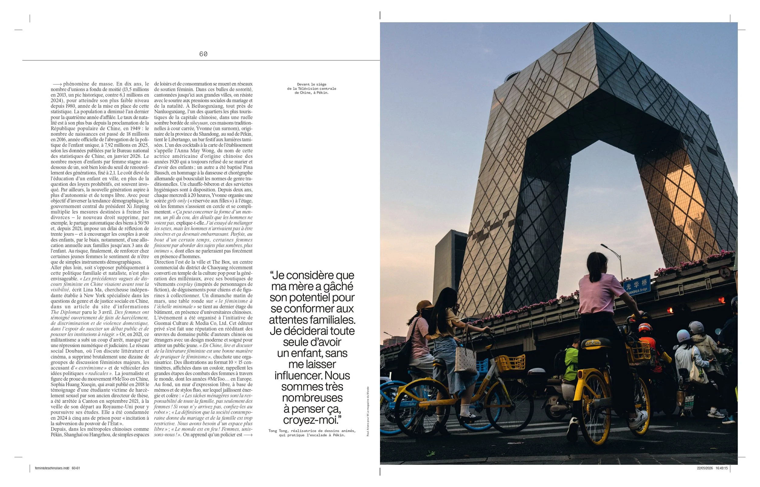 Feminism in China photographed for M Magazine du Le Monde