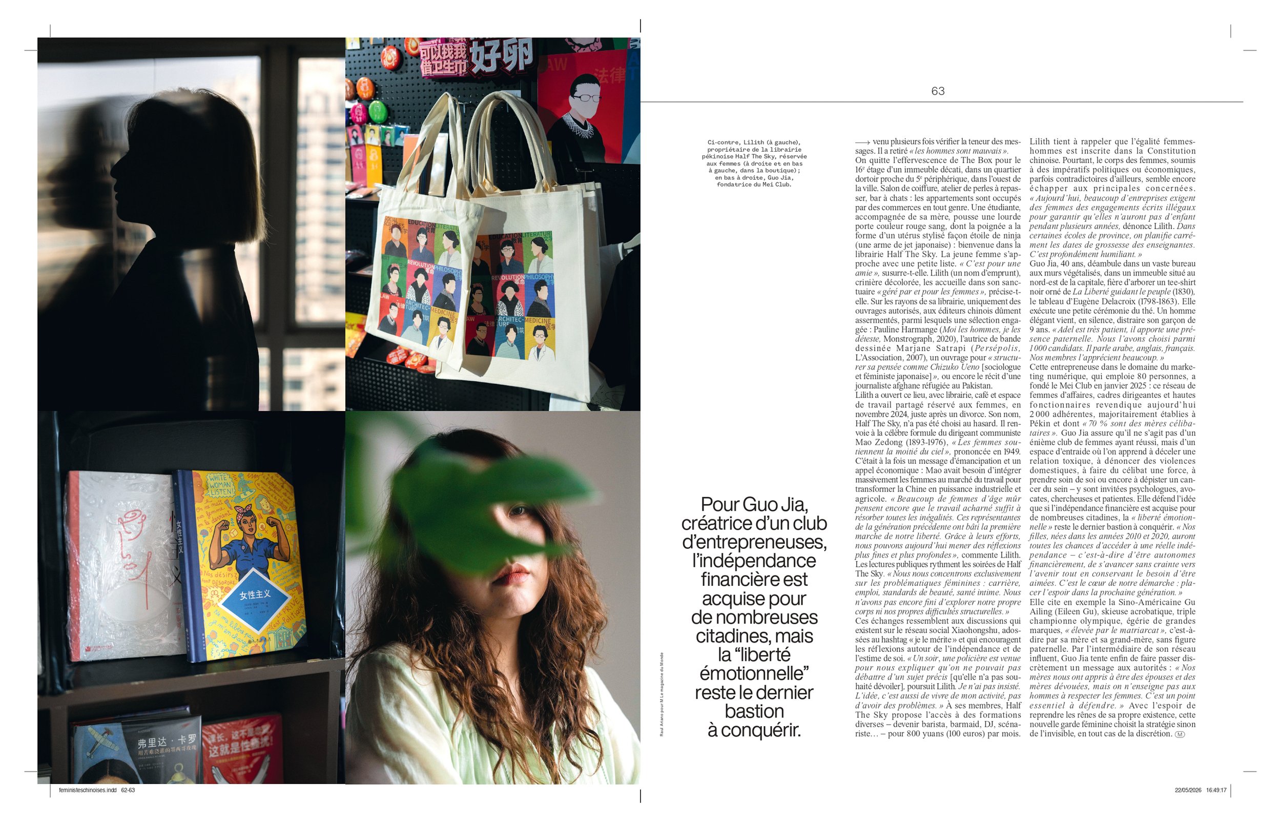 Feminism in China photographed for M Magazine du Le Monde