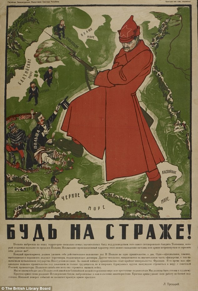 Dimitri Moor's 'Be on Guard!' map, 1921.