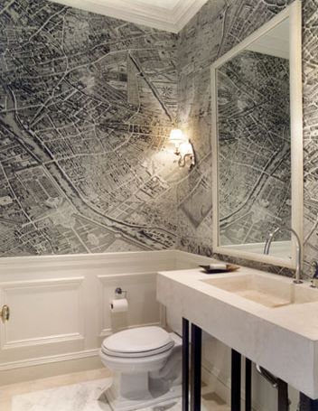 I really like this room. The monochrome map gives it a chic and classic simplicity.