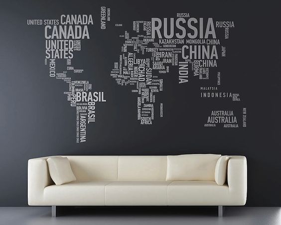This word map really stands out against the dark background. A modern, minamilist look.