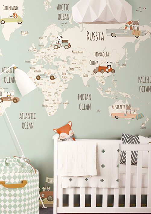 A fun map is perfect for a chid's bedroom.
