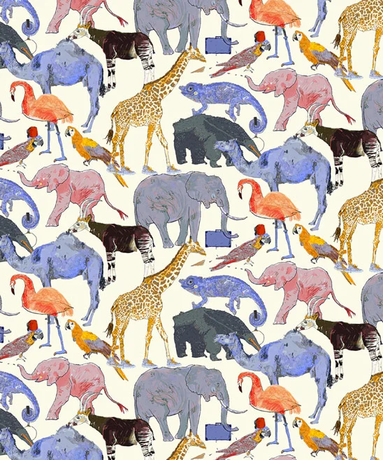 If you long for something exotic, Queue for the Zoo fabric at Liberty is perfect for an arm chair or foot stool.