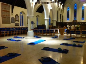 The location for this yoga therapy class is Guildford United Reformed Church , which is still an active church on other days.