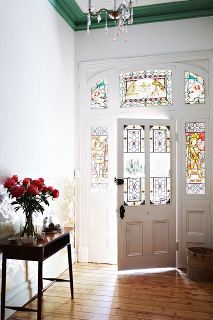 Nothing can beat the colours and light of sunlight streaming through a stained glass front door.