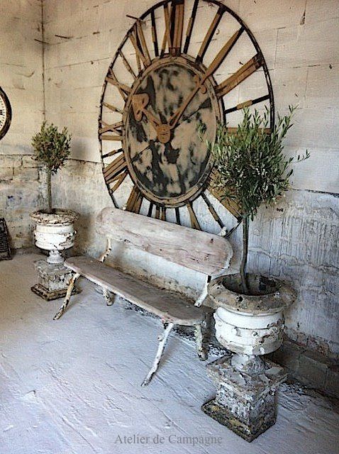 An old, rustic church clock face would look beautiful in a garden seating area. Think about bringing it inside and make a statement in your hall or living room.