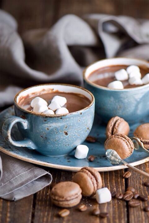 Drinking hot chocolate, being warm, enjoying time with someone else - this is a hygge moment.