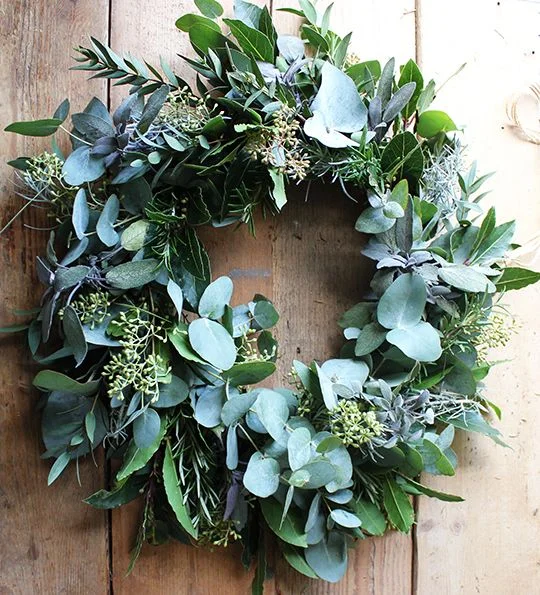 A wreath on your front door, made with fresh greenery is a heart warming sight. Perhaps you had to forage for the leaves, branches or berries yourself? Take time to be outside and enjoy all that grows throughout the start of winter. Source: aquietstyle.co.uk
