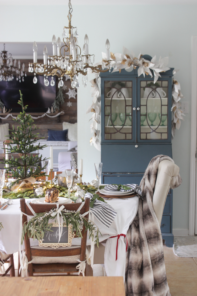 So much of the build up to Christmas, as well as on the day itself, happens in the dining room. Make sure it's comfortable! Springy seat cushions and soft faux fur throws will keep everyone lingering around the table for longer. Use your table decorations to hide little presents or edible truffles for guests and family to find. Or put a mini tree in the centre and hang with edible decorations, perfect for after dinner treats. Place food in the middle for relaxed eating and sharing. Source: shadesofblueinteriors.com