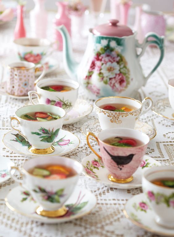 ...Or hark back to a bygone era by serving up your cocktails in vintage china... Source: mags-uk.com