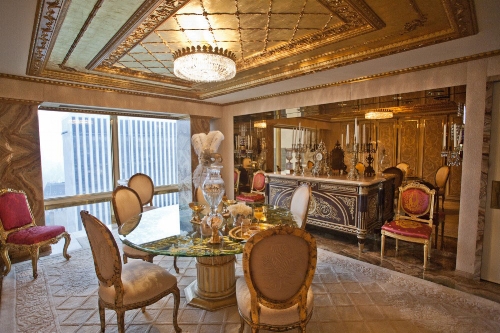 The Trump's Breakfast room is no less palatial. The extravagant decor throughout the house takes inspiration from the Palace of Versailles in France. Photo: idesignarch.com via Sam Horine