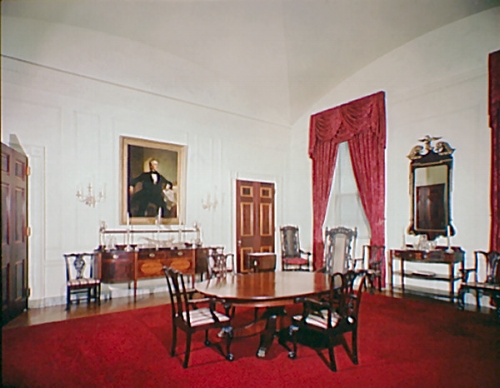 This photo of the family dining room was taken in 1948, before the reconstruction work began. Photo: whitehousemuseum.org