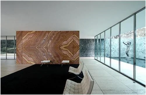 The only decoration in this room is present in the materials naturally. No additional ornamentation, the materials speak for themselves without the need for anything extra. Image: roomology.wordpress.com