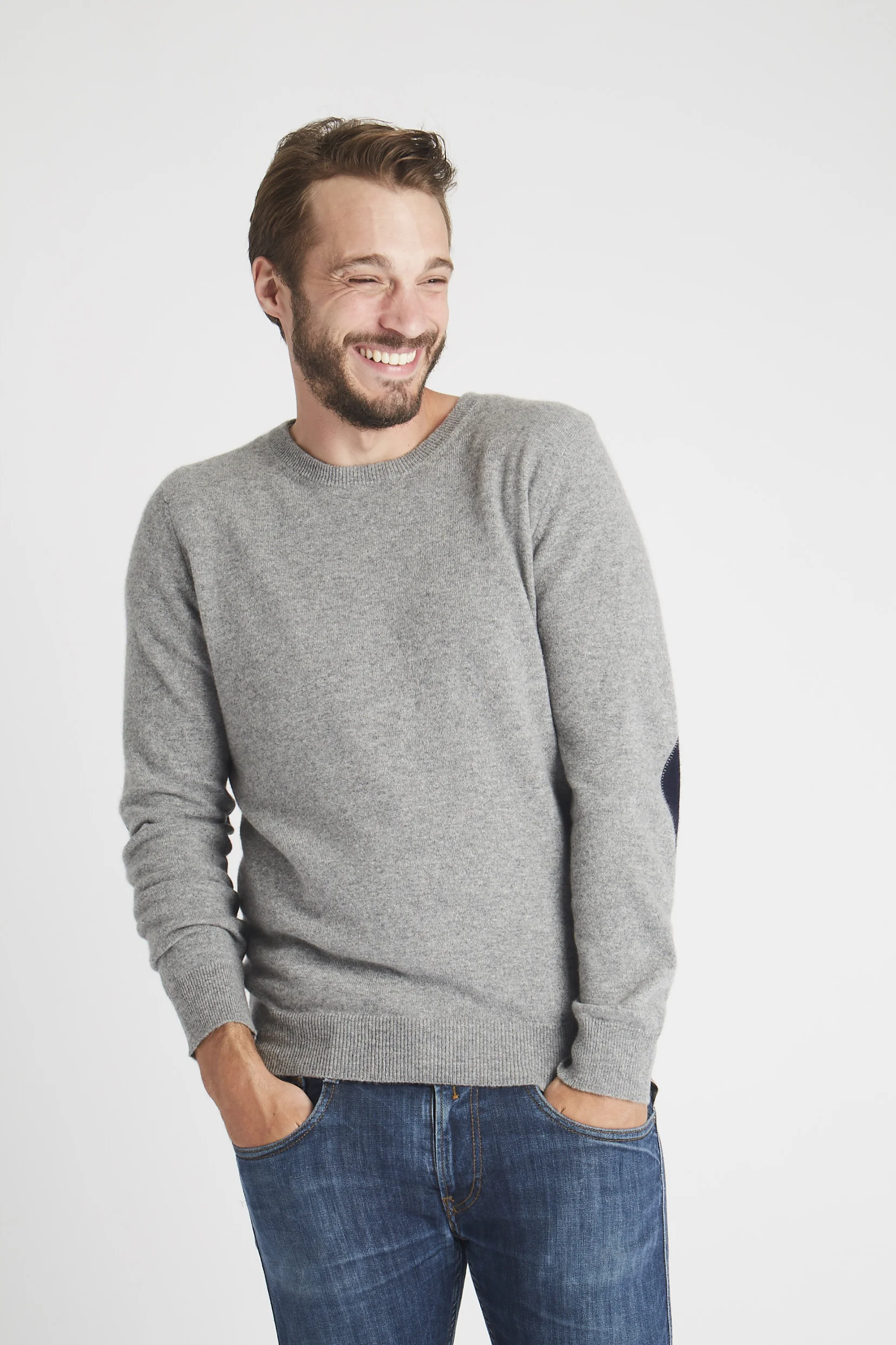 elbow patch jumper mens
