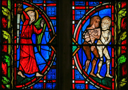 The expulsion of Adam and Eve, Tours Cathedral