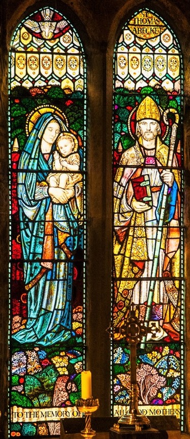 Altar window (Henry Payne), 'To The Memory of All Good Mothers'