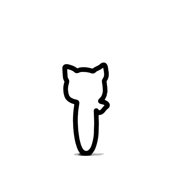 Kitty Diaper Pin Cookie Cutter 