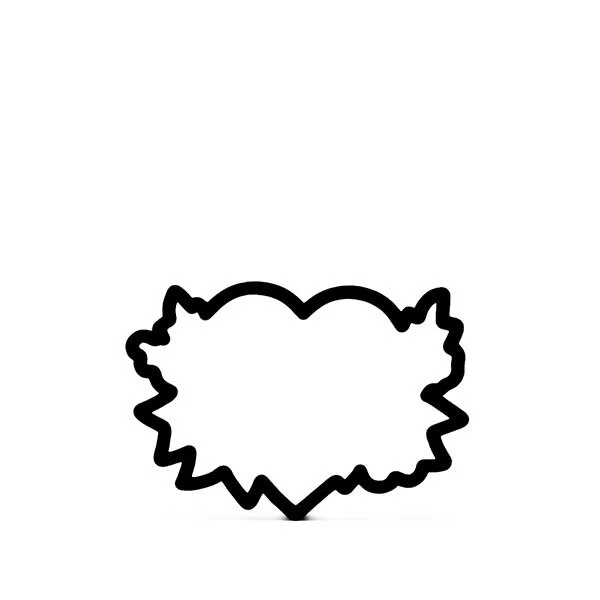 Floral Banner Heart Cookie Cutter 