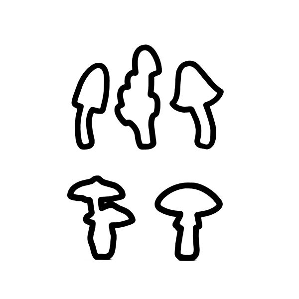 Woodland Mushrooms 2 Cookie cutter Set 
