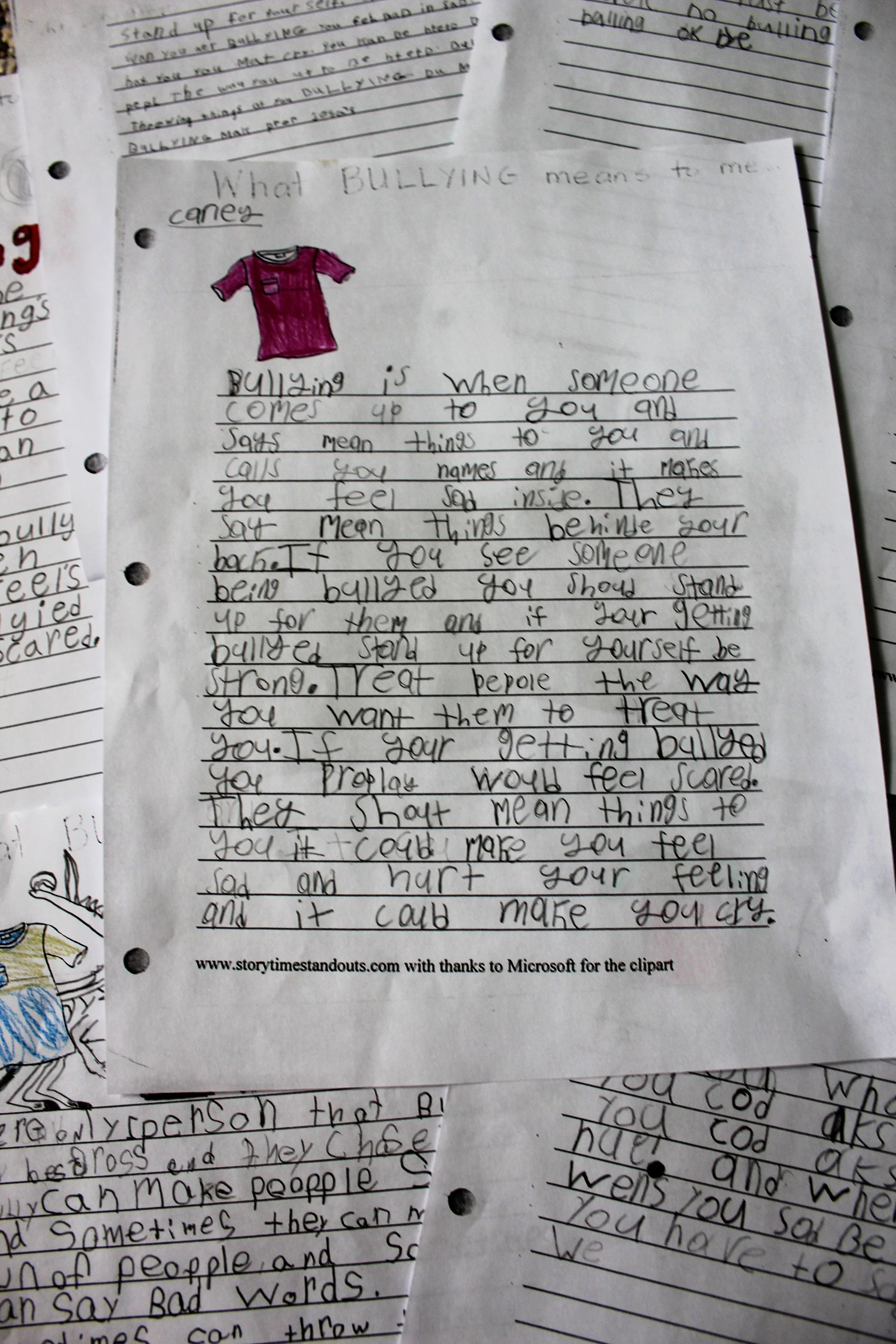 On Pink Shirt Day, the grade 2s watched a brief Brainpop video and read several books about bullying. Then, they wrote about what bullying meant to them...what it is, what it looks like, and what it feels like. Some children also told of a personal experience and/or what they should do if they, or someone they know, becomes bullied. This activity connects to global citizenship because it helps children to identify what bullying looks and feels like and instils a responsibility to stand up for themselves and others. One of the main reasons people are bullied is because they are different in some way. Bullying relates directly to discrimination and prejudice, which we have also covered when reading books about Rosa Parks, Martin Luther King Jr., and Ruby Bridges.