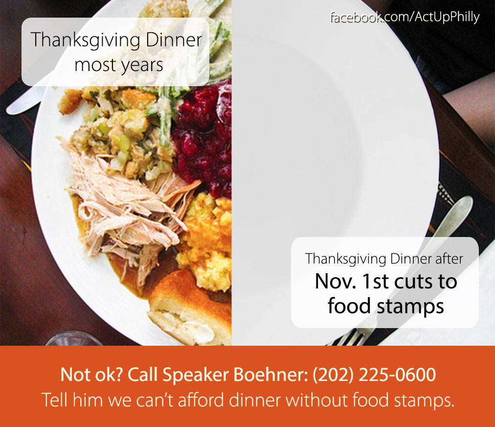 A quick image that ACT UP Philly was able to put on its Facebook page to try and generate attention and calls on this issue. It's worth noting this was happening about a week before Thanksgiving.