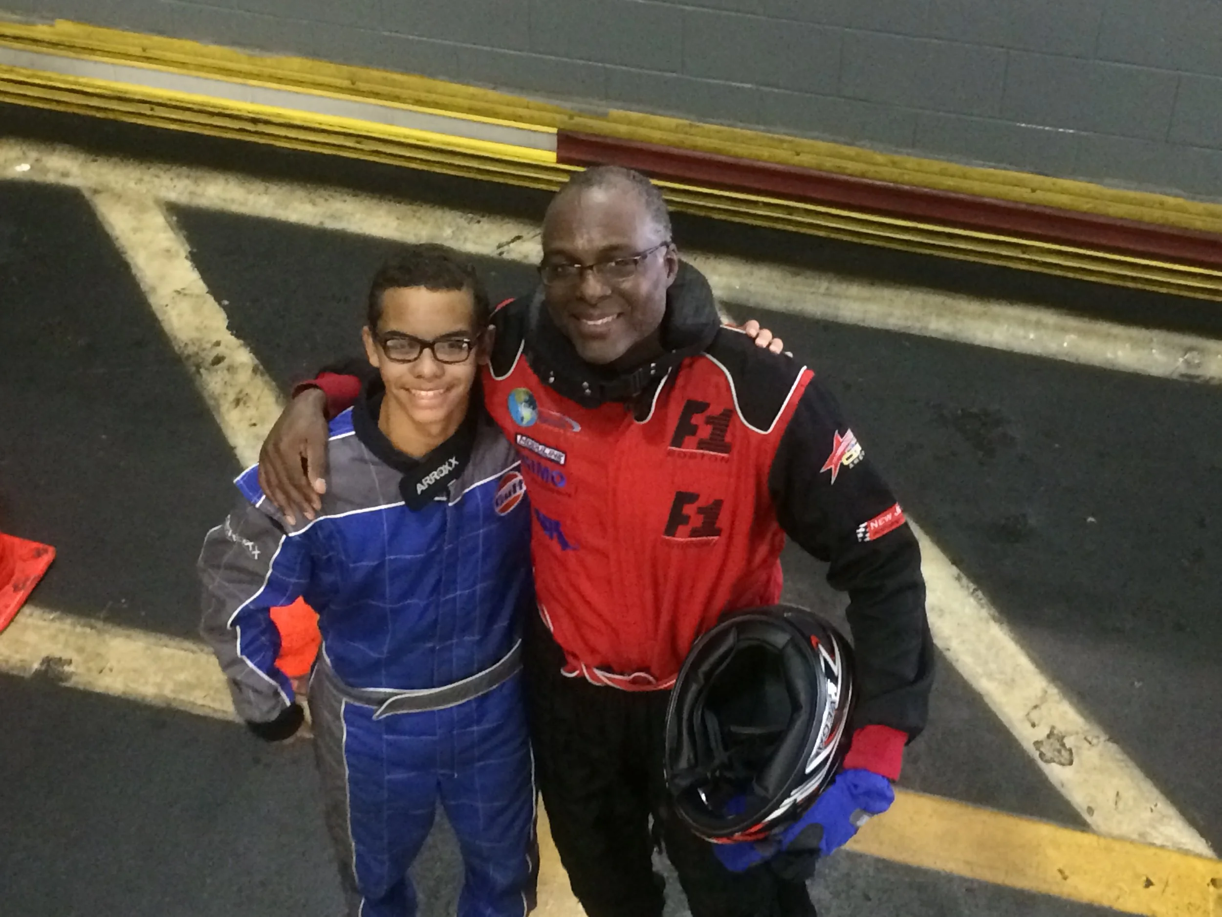 Blake and His Dad at F1 Boston Father/Son Endurance Race
