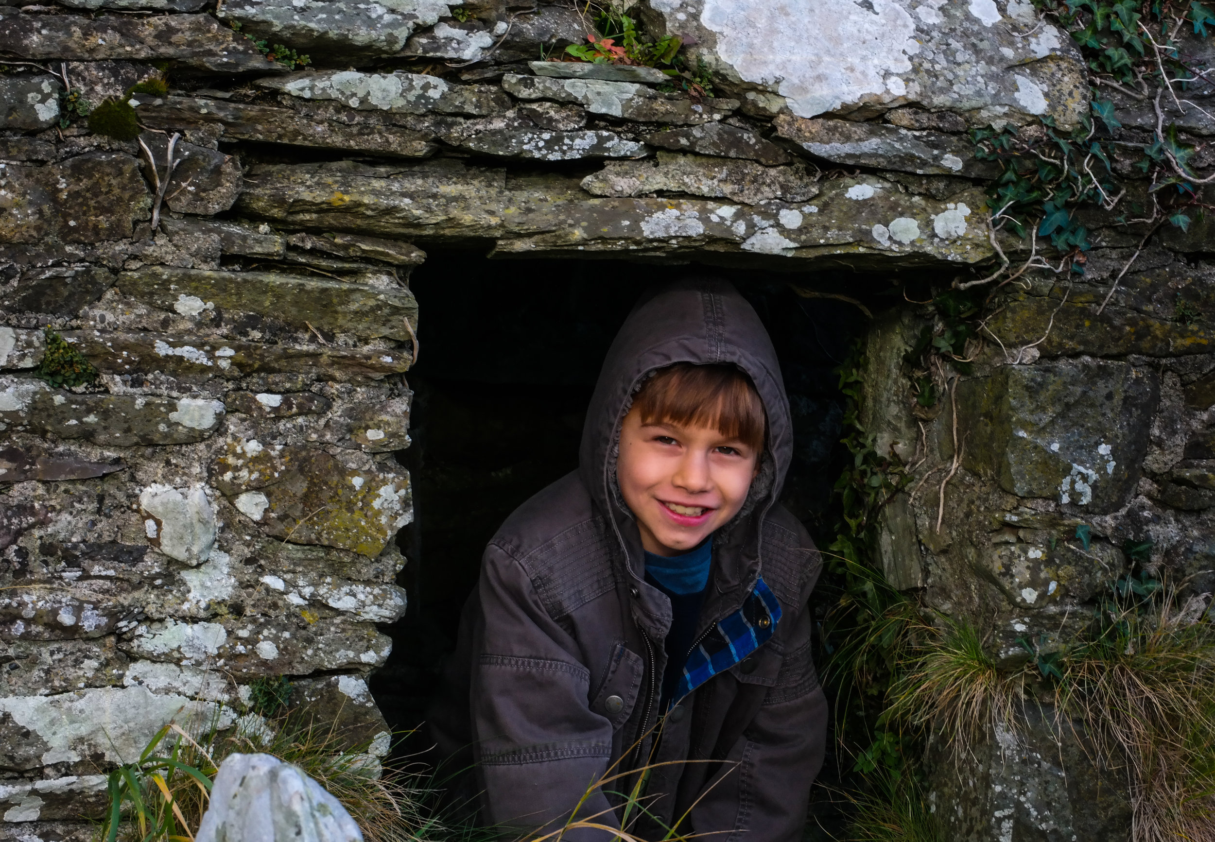 In a monk's cell at Sauls Church, the first church in Ireland.