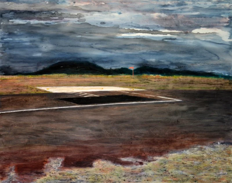 Dark Clouds over Heliport Lihue, Hawaii
