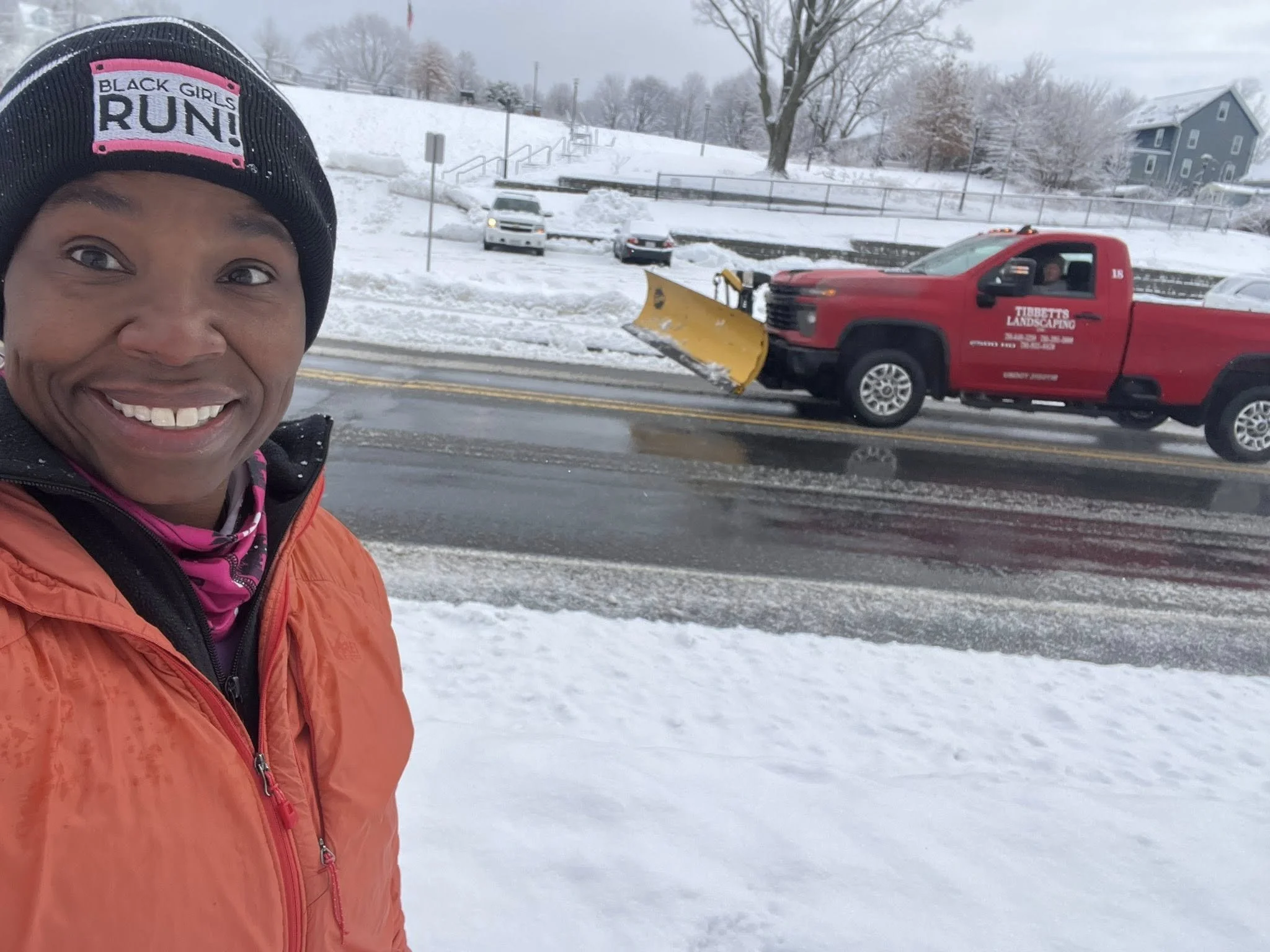 Snowy run around the Pond 