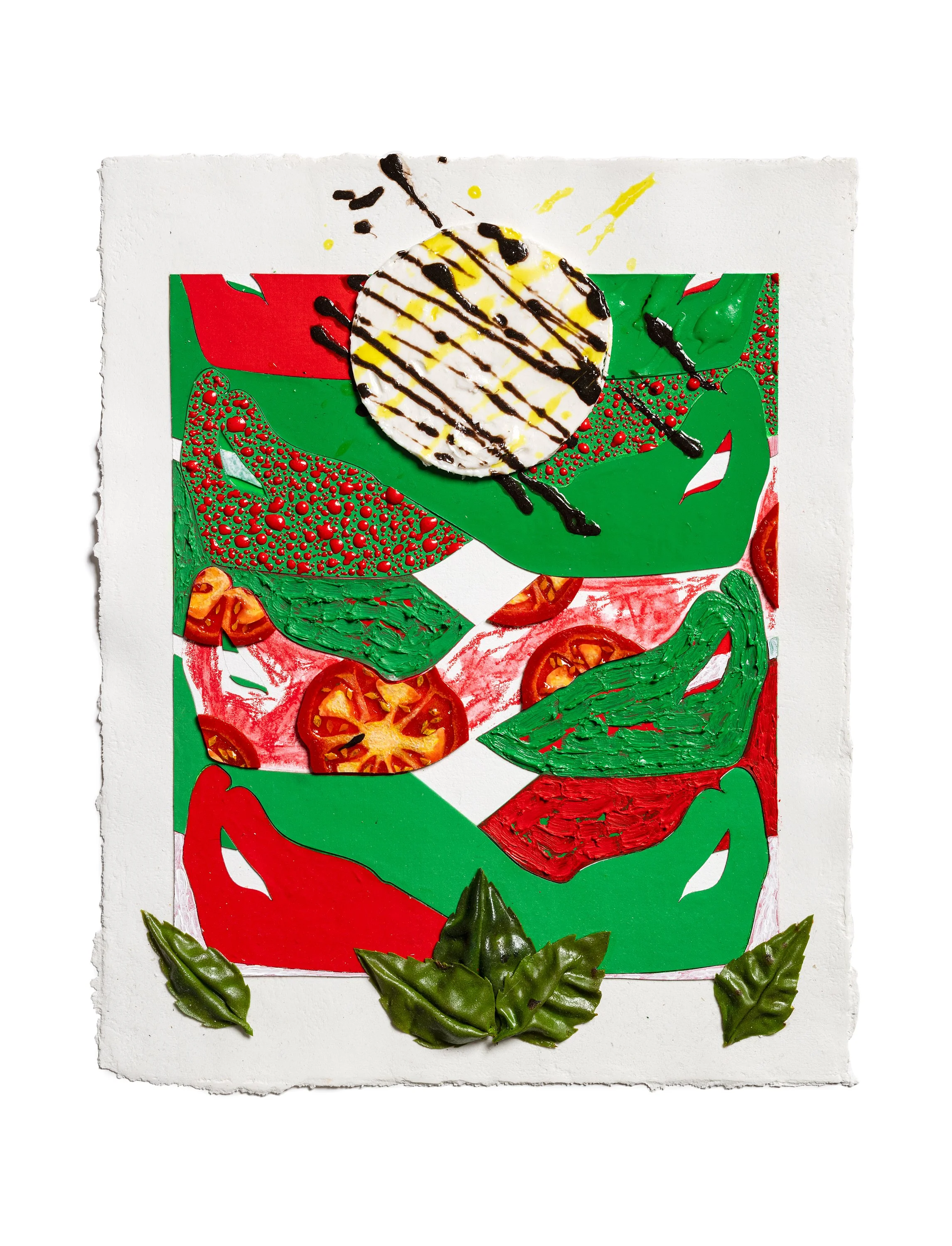 Whatsamatta U? (Caprese)
Acrylic paint on faux acrylic paper     
10.5” x 13”
2025    