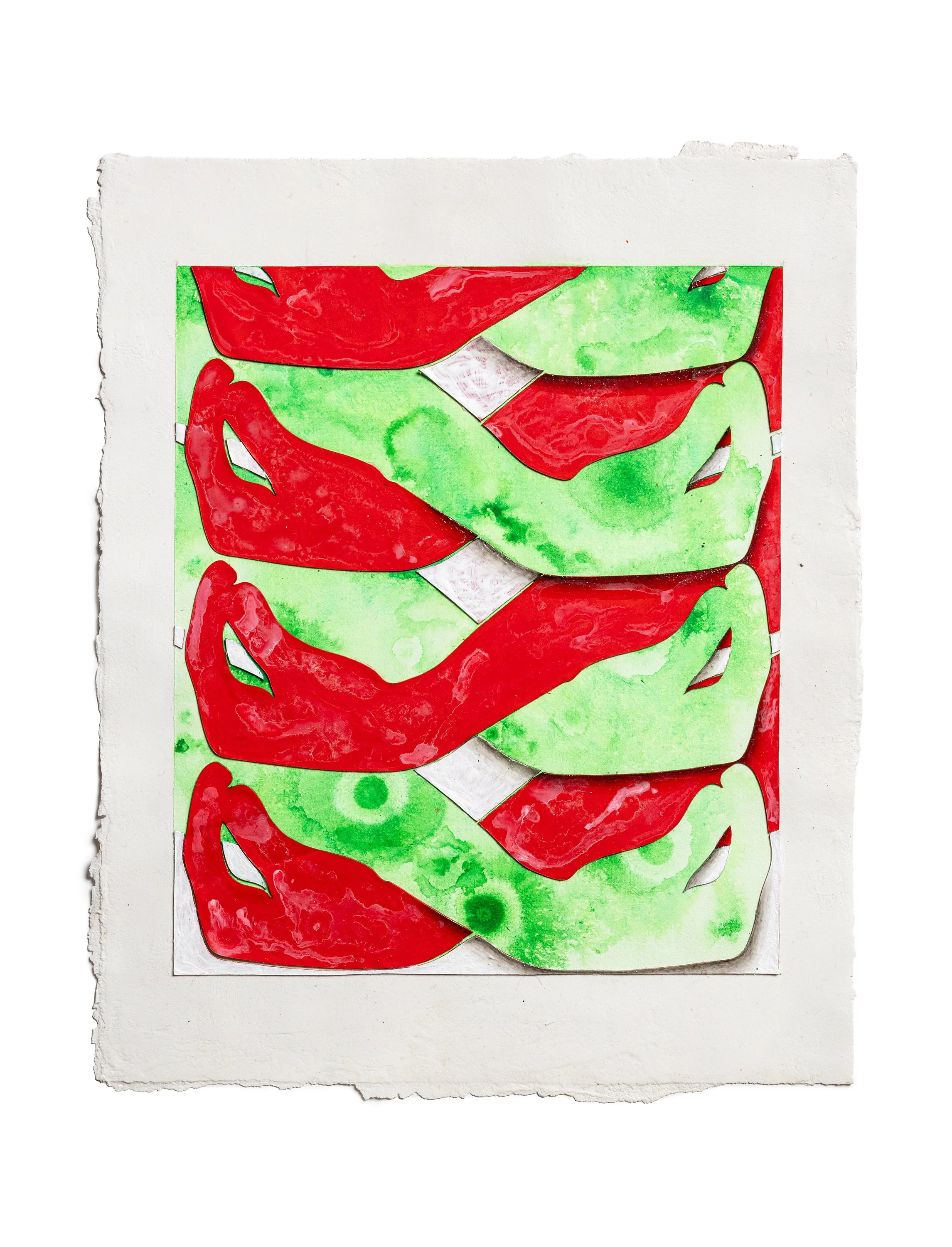 Whatsamatta U? (Tricolore)
Acrylic paint on faux acrylic paper     
10.5” x 13”
2025    