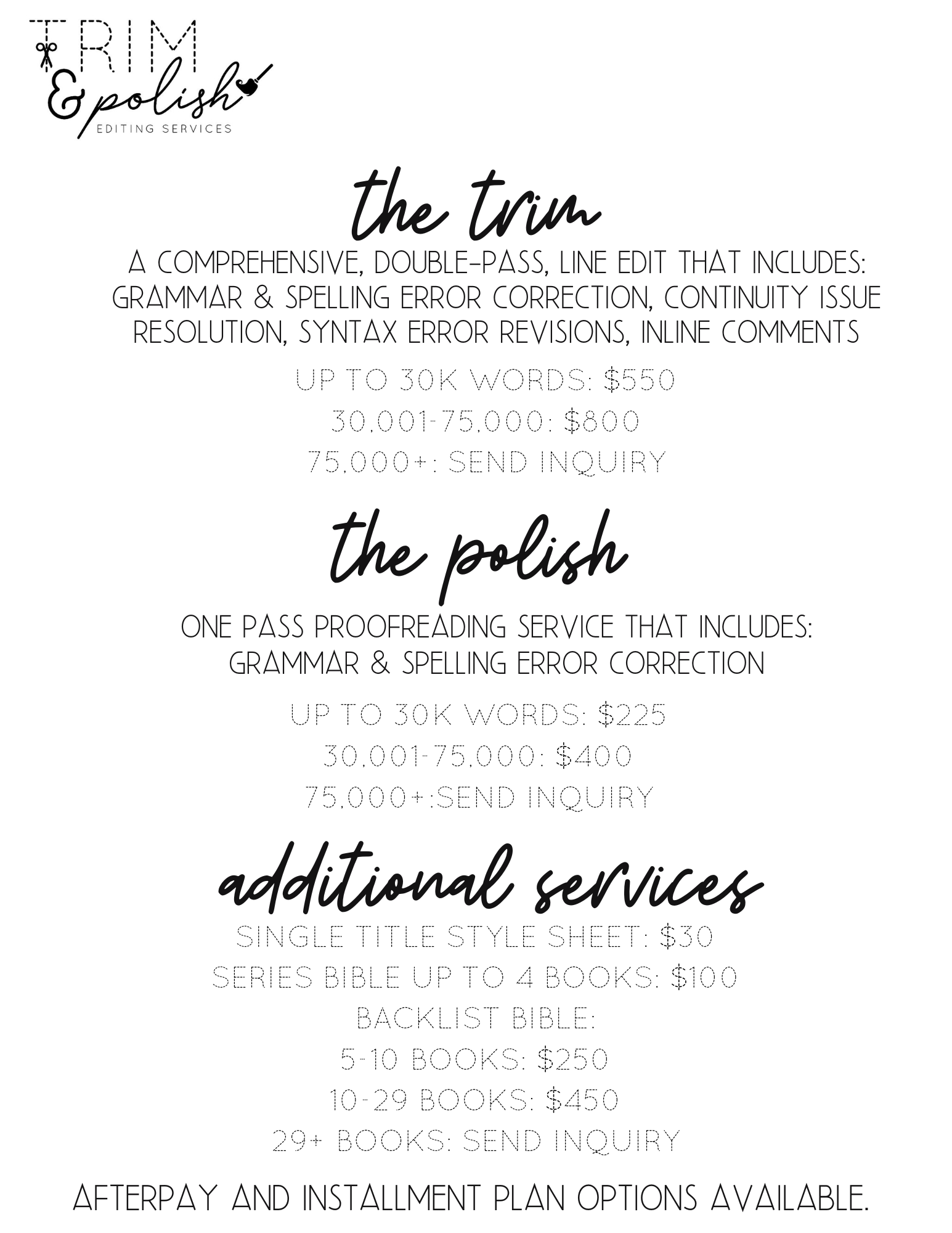 trim & polish — the official website of author nicole falls