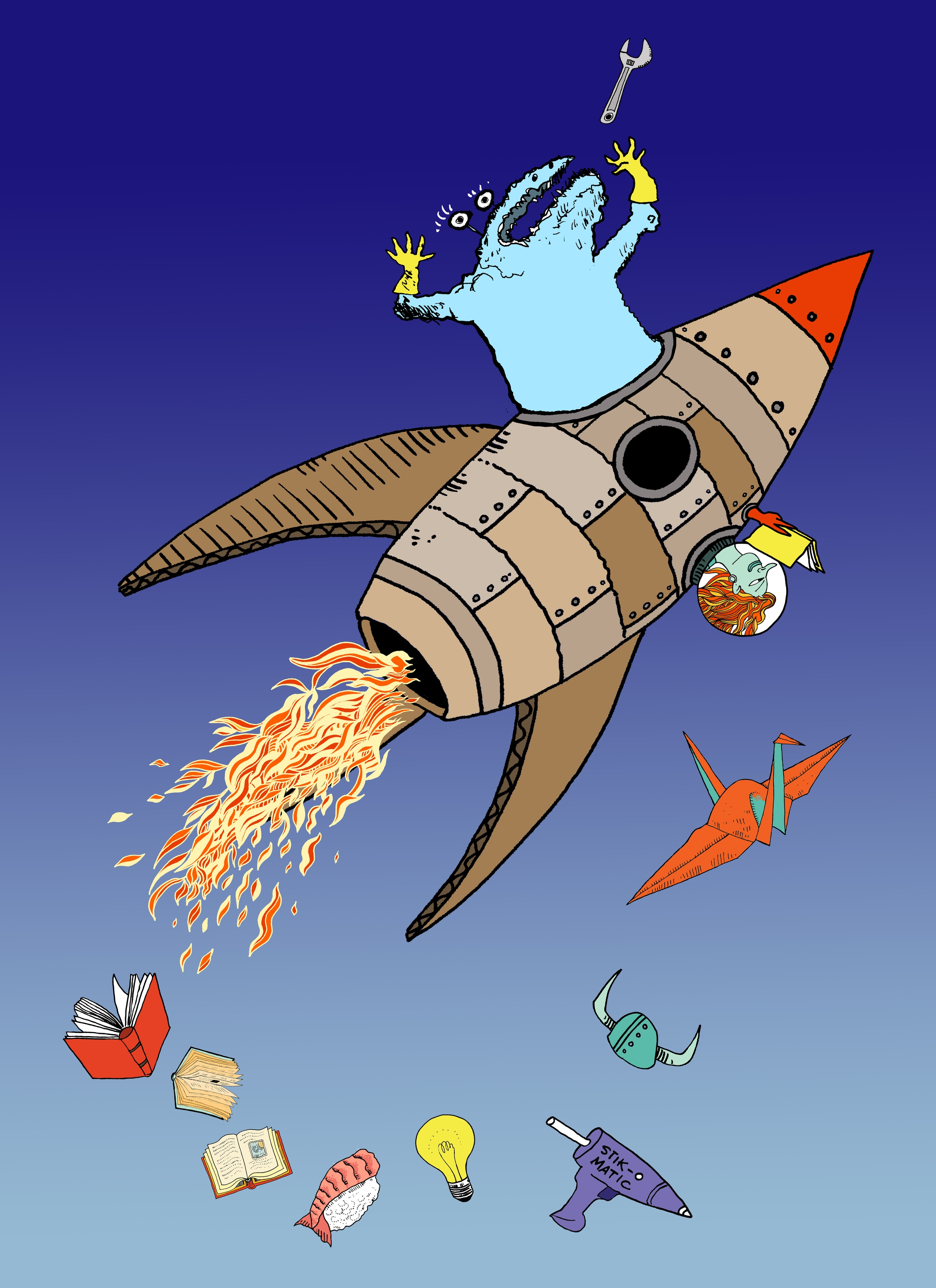 Blast Off! MegaMania! poster illustration, 2016