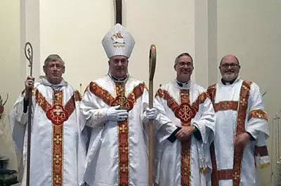 Abbot Gentzsch, Bishop Winzens, Fr. Sinacola and Deacon Clark