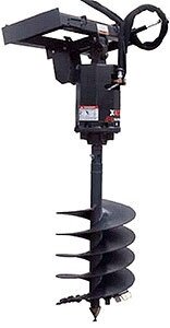 Auger Attachment - $55/Day + bit priceBit Sizes - 9” ($30/Day), 12”, 18” ($40/Day), 24” ($50/Day), 36” ($60/Day)